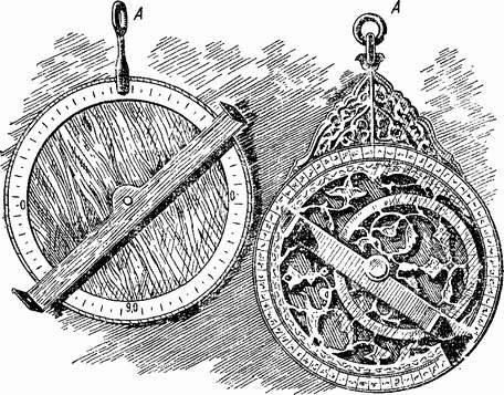 Рис. 4. Древняя (справа) и самодельная астролябия