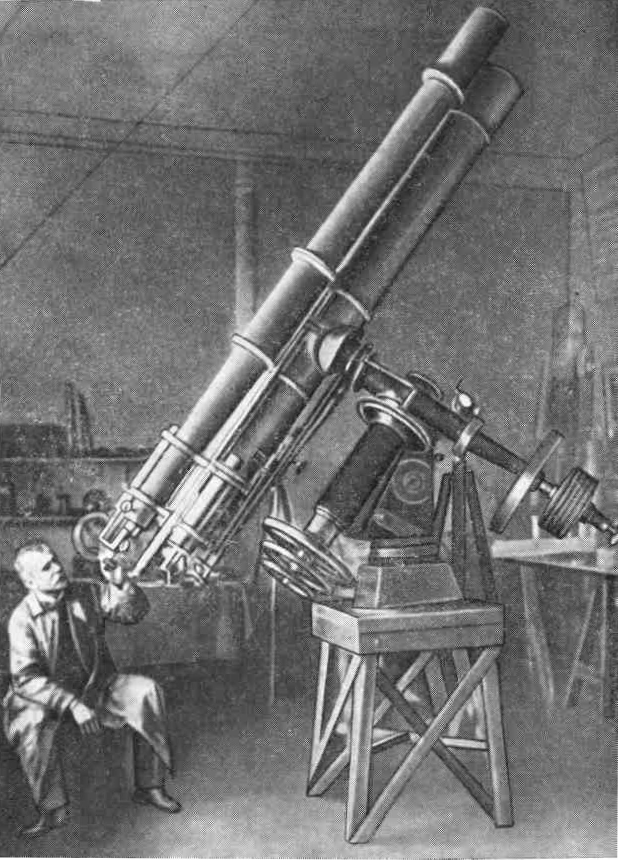 Юрий Антонович Миркалов у телескопа своей конструкции (1916 г.)