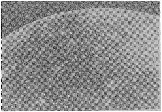 Рис. 6. Спутник Юпитера Каллисто. (Снимок получен космическим аппаратом «Вояджер-1».)