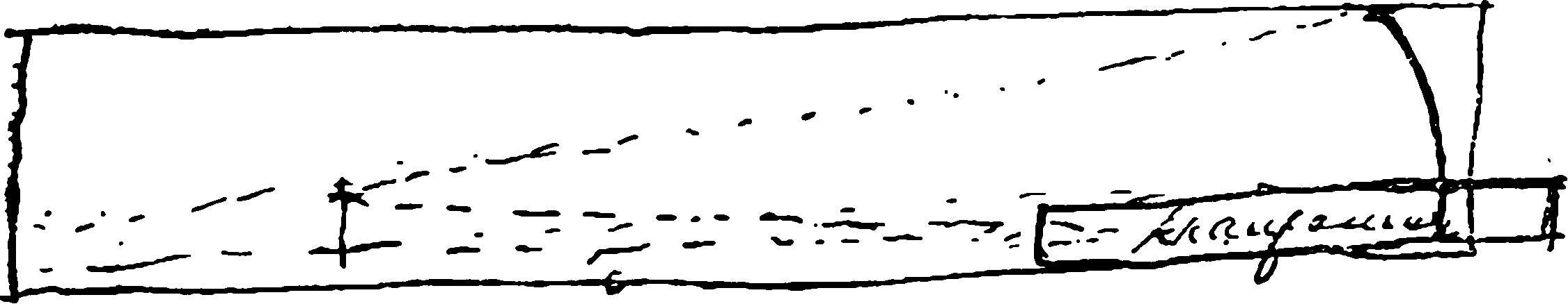 Рис. 21. Чертеж М.В. Ломоносова схемы его отражательного телескопа с наклонным зеркалом