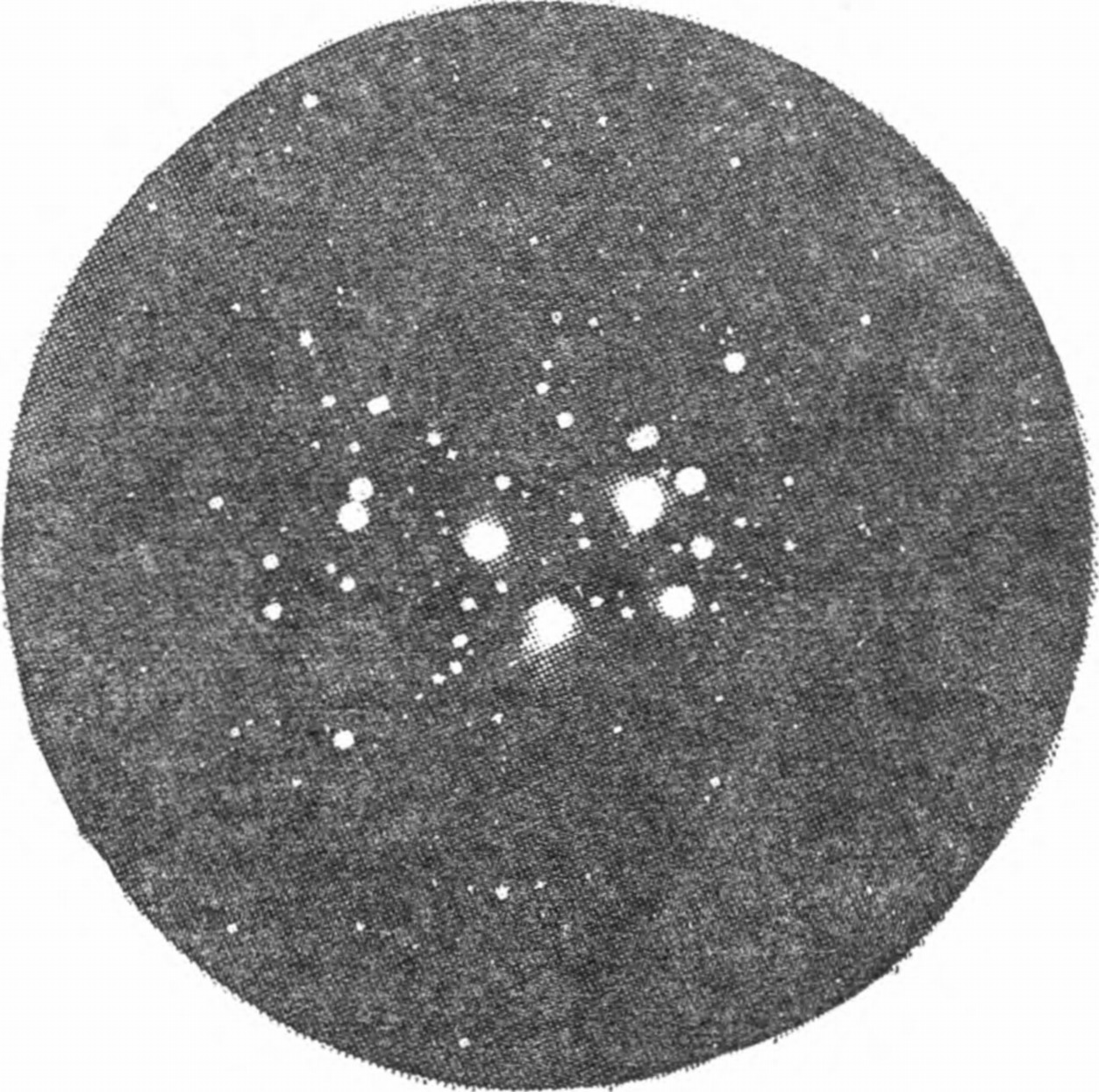 Рис. 168. Фотография рассеянного (галактического) звездного скопления Плеяды