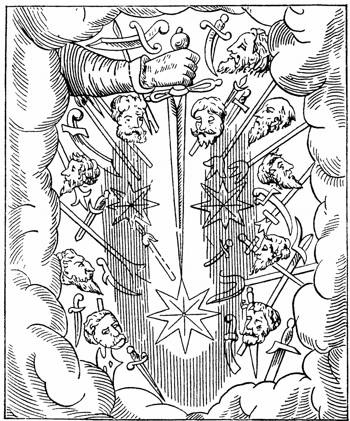 Рис. 74. Комета 1527 г. в представлении современников