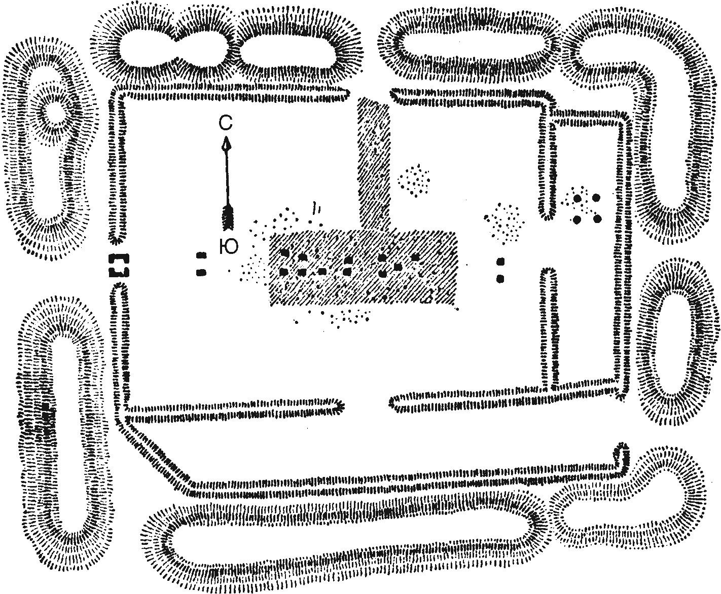 Храм и стены теменоса в Танисе (у Лепсиуса)
