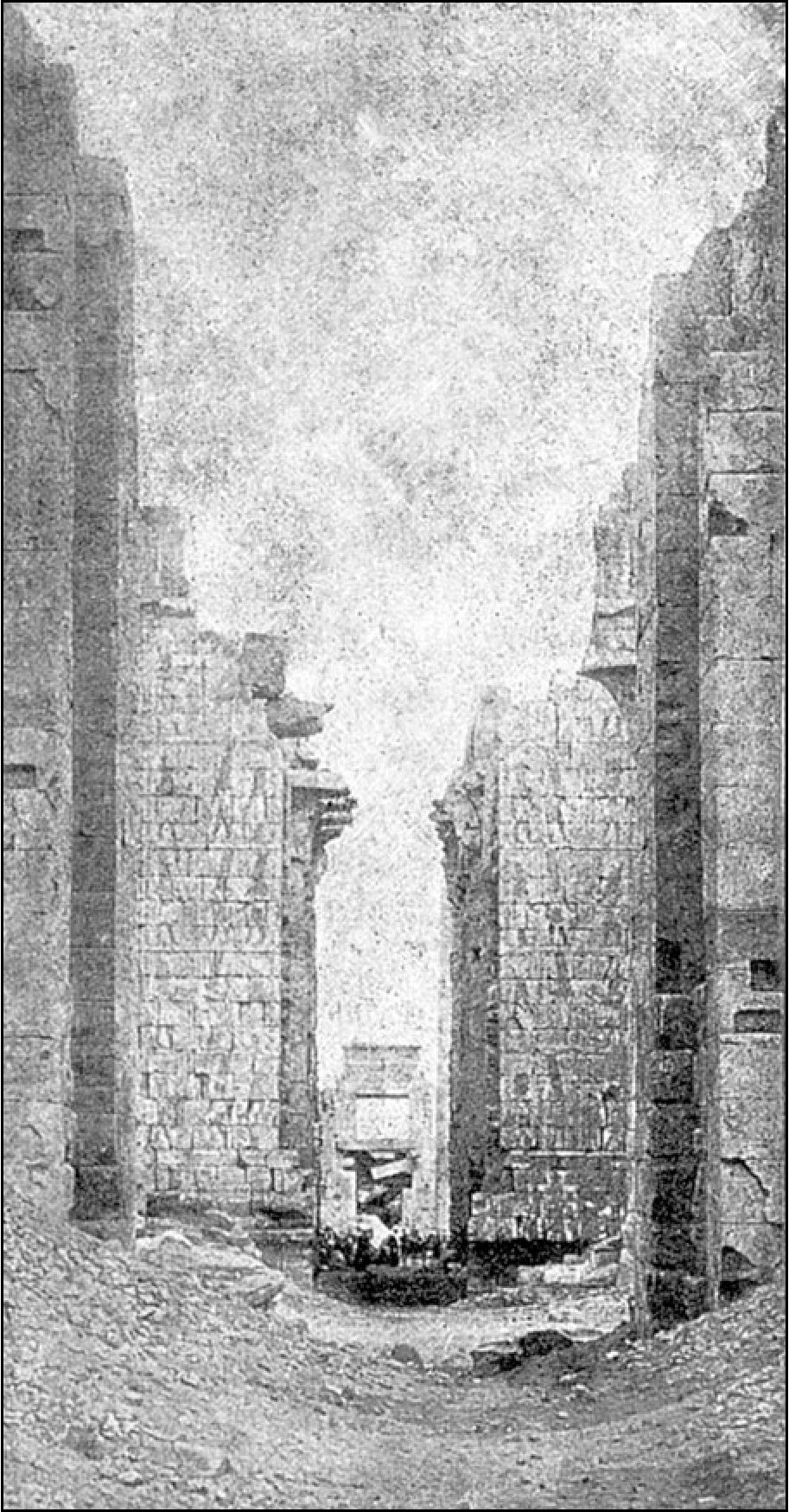 Ось храма Амона-Ра от западного пилона, вид на юго-восток