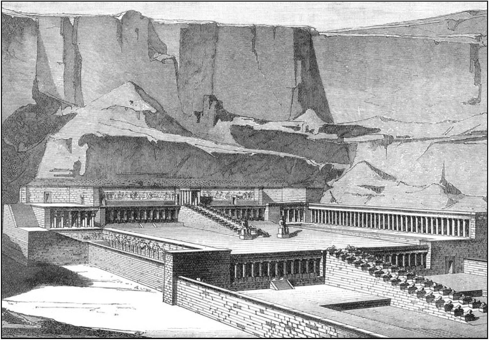 Храм Хатхор в Дейр-эль-Бахри (реконструкция Брюна)