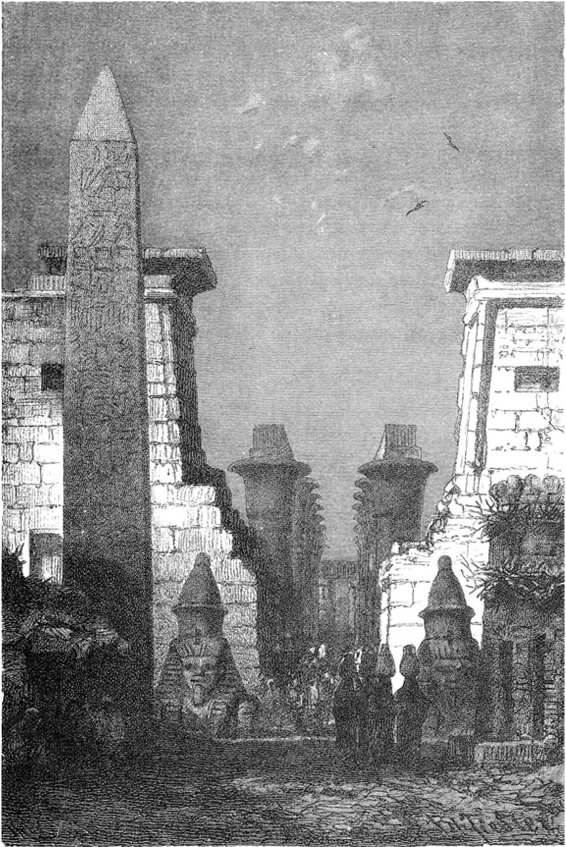 Искривленная ось храма в Луксоре, вид на святилище