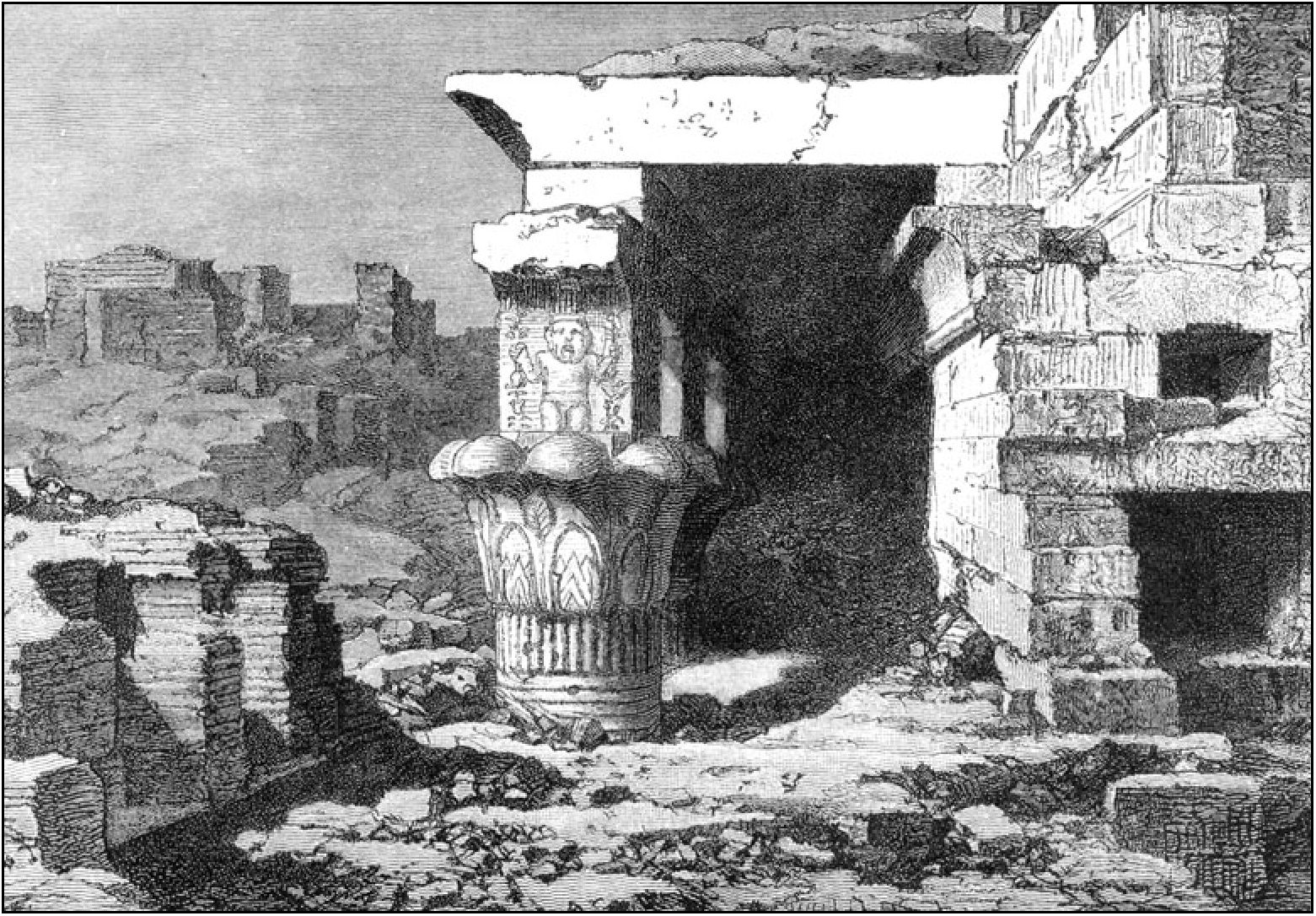 Руины маммиси («дома рождения»), или храма Исиды в Дендере