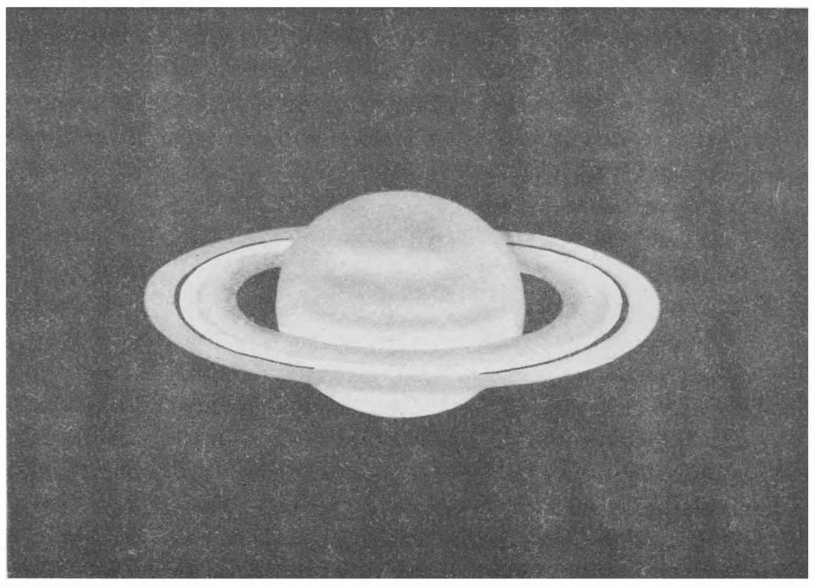 Планета Сатурн с кольцом, состоящим из роя мелких камней