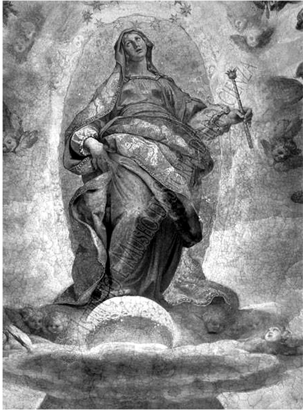 Рис. 8. Л. Карди (Чиголи). Непорочное зачатие. Фрагмент купольной фрески в капелле Боргезе церкви Санта Мария Маджоре. (1610—1612). Рим