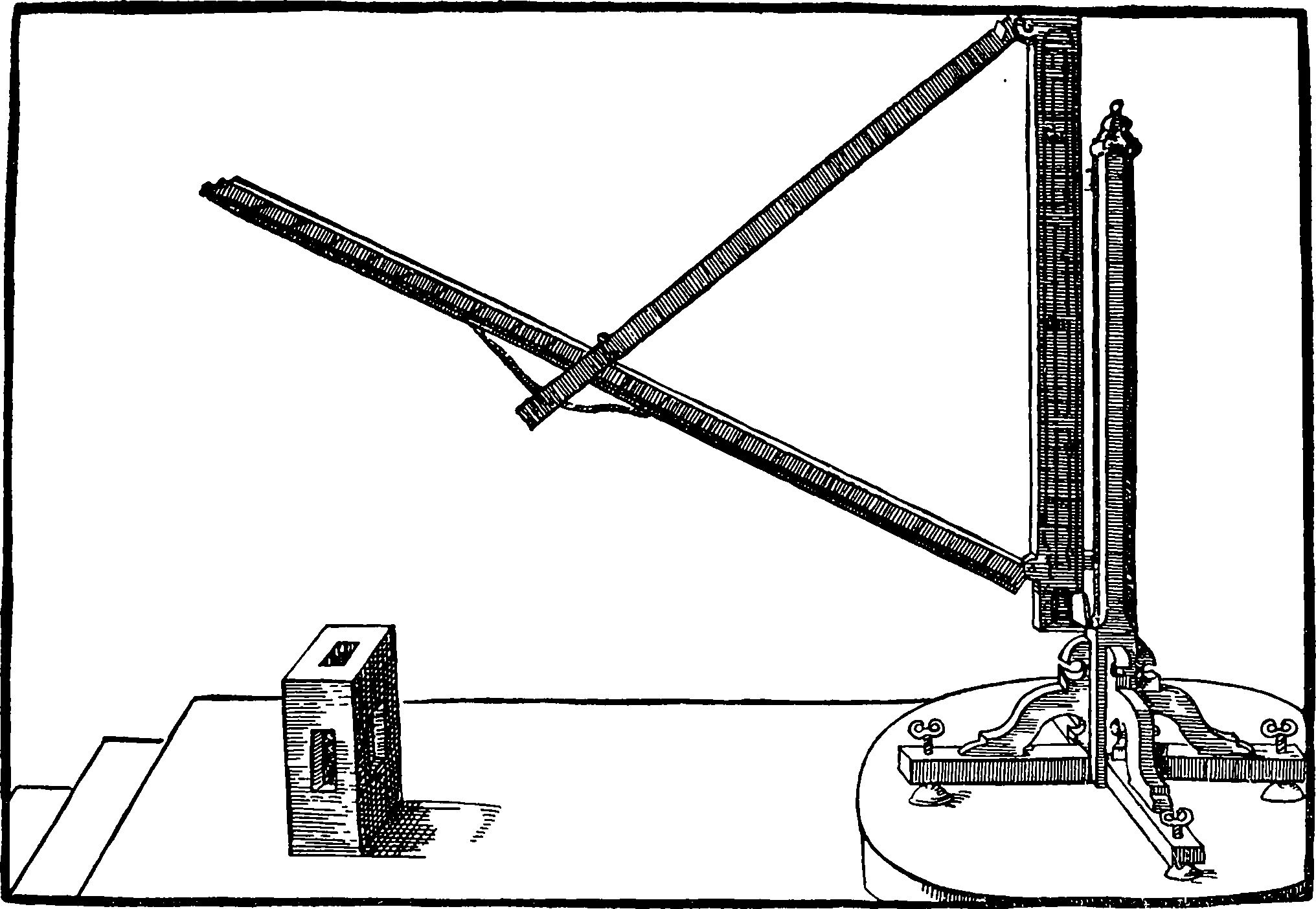 Трикветрум (параллактический инструмент) Коперника. По книге Тихо Браге «Astronomia instaurata» (1596)