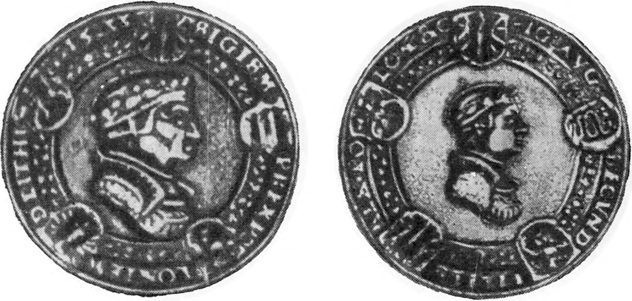 Медаль работы М. Шиллинга с изображением короля Сигизмунда I в обрамлении листьев плюща