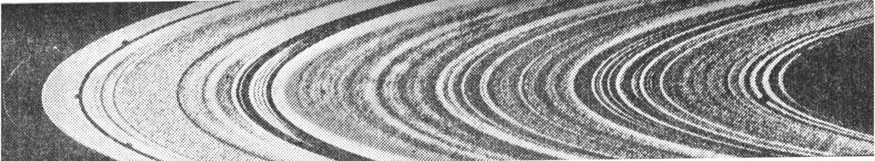 Рис. 5. Тонкая структура колец Сатурна, обнаруженная в результате полета космических станций «Вояджер»