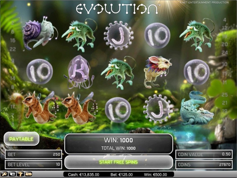 Игровой автомат «Evolution» (Эволюция) в казино Эльдорадо 24