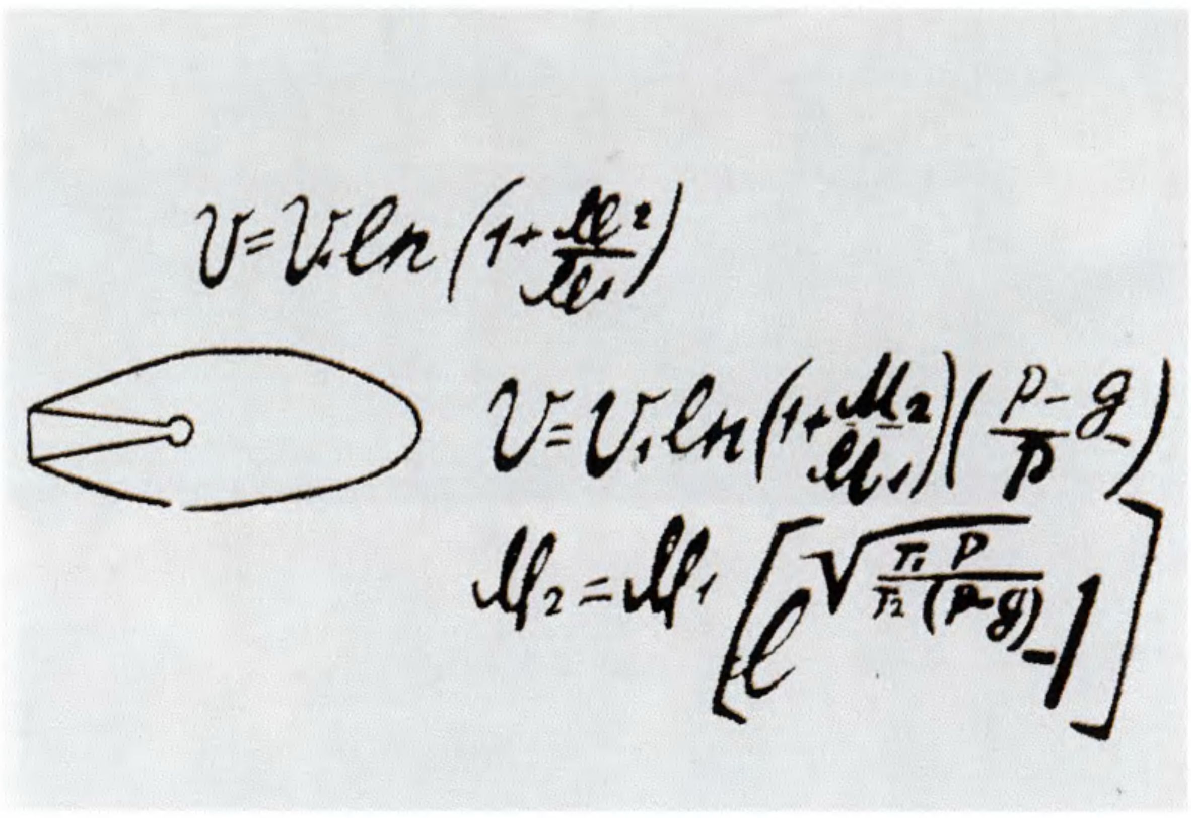Уравнение движения ракеты, написанное рукой Циолковского