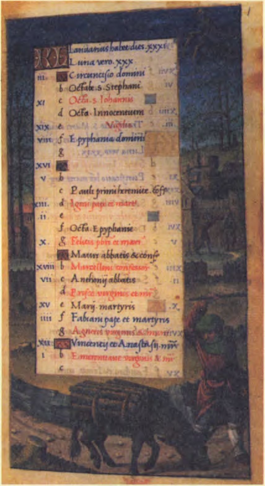 Знаки Зодиака часто изображались в средневековых календарях, но здесь они являются символами времени, не обладая совсем, или обладая поверхностным астрологическим значением. (Британская Библиотека)